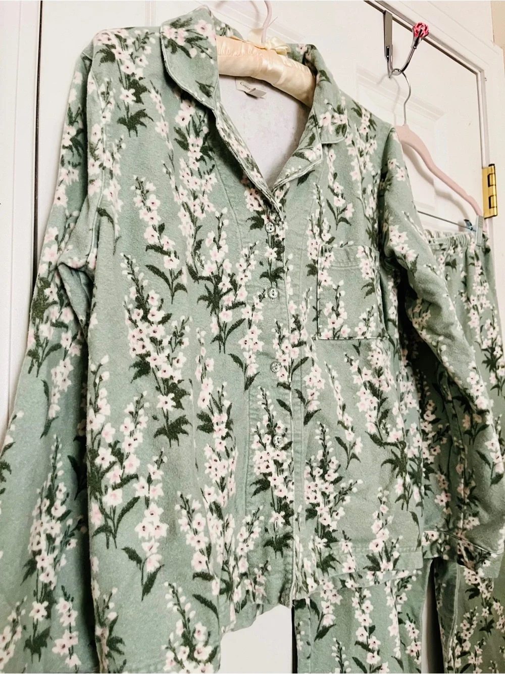 Garnet Hill Floral Organic Flannel Two-Piece Floral Pajama Set